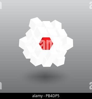 Vector Transformer Japan Flag Cube Stock Vector