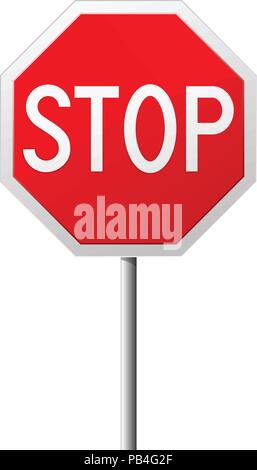Stop road sign  - octahedral traffic sign Stock Vector