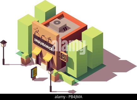 Vector isometric insurance agency Stock Vector