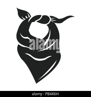 Cowboy scarf icon in black style isolated on white background. Wlid west symbol vector illustration. Stock Vector