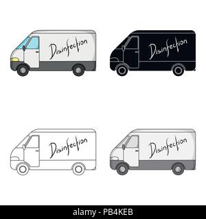 Special car single icon in cartoon,black,outline,monochrome style for design.Pest Control Service vector symbol stock illustration . Stock Vector