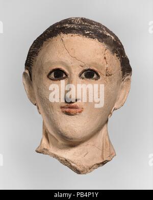 Funerary Mask. Dimensions: h. 15.5 cm (6 1/8 in); w. 9 cm (3 9/16 in). Date: 250-300. Museum: Metropolitan Museum of Art, New York, USA. Stock Photo