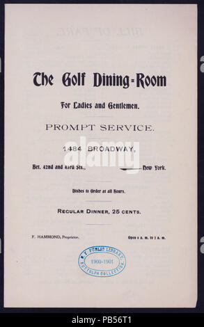 1251 REGULAR MENU (held by) GOLF DINING-ROOM (at) &amp;quot;1484 BROADWA, NY ...