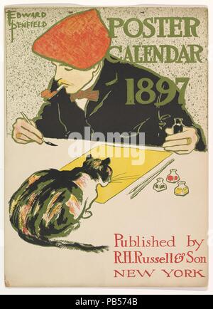 Cover for 1897 Calendar. Artist: Edward Penfield (American, Brooklyn, New York 1866-1925 Beacon, New York). Dimensions: 14 x 10 3/16 in.. Publisher: R. H. Russell (American, New York). Date: 1896. Museum: Metropolitan Museum of Art, New York, USA. Stock Photo