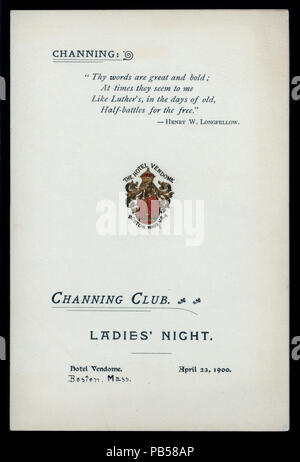 881 LADIES&amp;#39;NIGHT DINNER (held by) CHANNING CLUB (at) &amp;quot;HOTEL VENDOME ...
