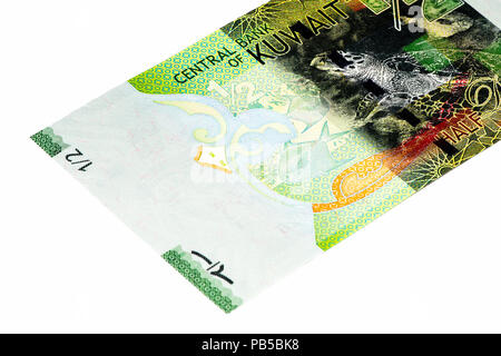 0.5 Kuwaiti dinar bank note. Kuwaiti dinar is the national currency of Kuwait Stock Photo