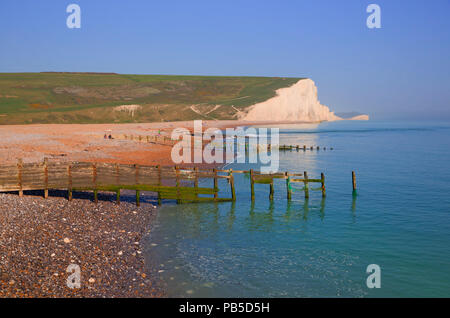 Seven Sisters cliffs East Sussex uk between Seaford and Eastbourne viewed from Cuckmere haven beach Stock Photo