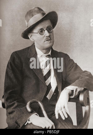 James Augustine Aloysius Joyce, 1882 – 1941.  Irish novelist, short story writer, and poet.  After a contemporary print.