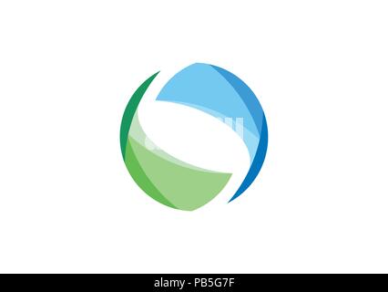 abstract elements sphere circle geometry logo, nature ecology spa symbol icon vector design Stock Vector