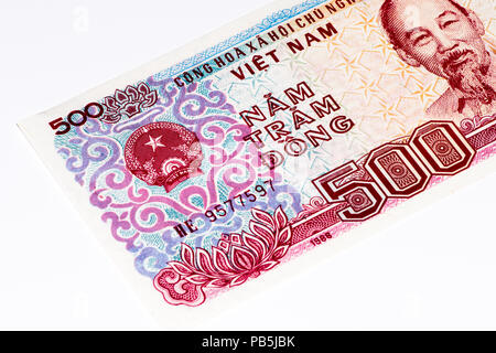 500 dong bank note of Vietnam. Dong is the national currency of Vietnam Stock Photo