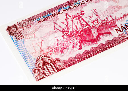 500 dong bank note of Vietnam. Dong is the national currency of Vietnam Stock Photo