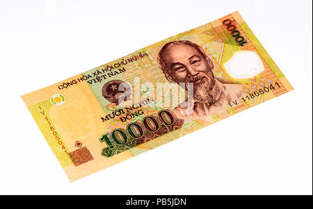 10000 dong bank note of Vietnam. Dong is the national currency of Vietnam Stock Photo