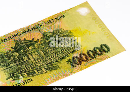 100000 dong bank note of Vietnam. Dong is the national currency of Vietnam Stock Photo