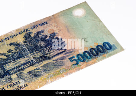 500000 dong bank note of Vietnam. Dong is the national currency of Vietnam Stock Photo