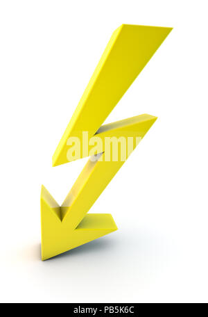 3d yellow lightning symbol Stock Photo