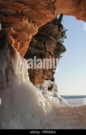 Apostle Islands. Sea caves. Stock Photo