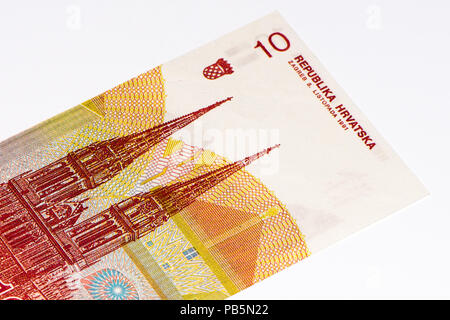 10 Hrvatski dinar bank note. Croatian dinar is the former currency of Croatia Stock Photo