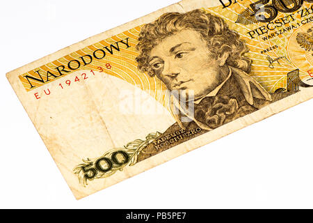 500 Polish zloty bank note. Zloty is the national currency of Poland Stock Photo