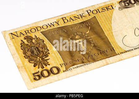 500 Polish zloty bank note. Zloty is the national currency of Poland Stock Photo