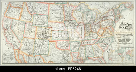 Great Rocks Route New and correct map of the Great Rock Island route, Chicago, Rock ...