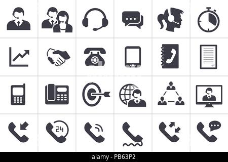 A Collection of Call Center and Communication Icons - Vector Art Stock Vector