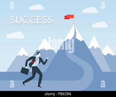 A Long Journey to Success. Get ready! Stock Vector