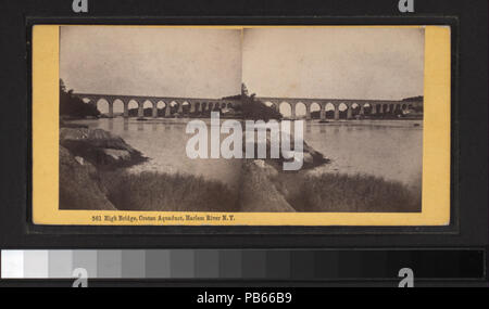 758 High Bridge, Croton Aqueduct, Hudson River, N.Y (NYPL b11708041-G91F188 025F) Stock Photo