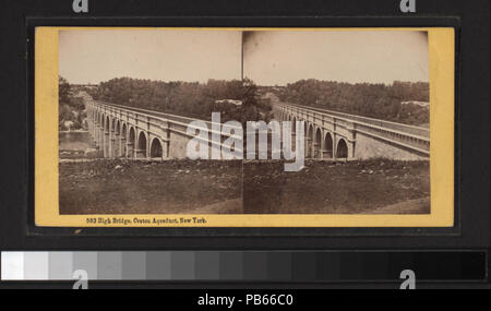 758 High Bridge, Croton Aqueduct, Hudson River, N.Y (NYPL b11708041-G91F188 026F) Stock Photo