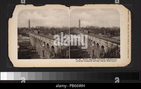 758 High Bridge (Croton Aqueduct), across Harlem River, from the East (NYPL b11708041-G91F188 060F) Stock Photo