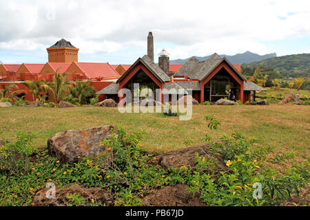 Exterior view of the well known rum distillery building near Chamarel, Mauritius Stock Photo