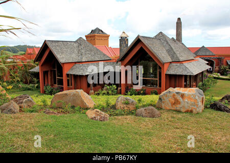 Exterior view of the well known rum distillery building near Chamarel, Mauritius Stock Photo