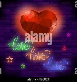 Red Neon Love Sign Stock Vector
