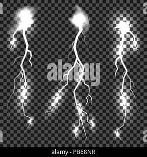 Set of Different Thunders Stock Vector
