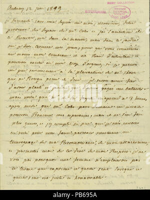 910 Letter signed Madame Noailles de Tesse, Aulnay, to Thomas Jefferson, June 12, 1809 Stock Photo