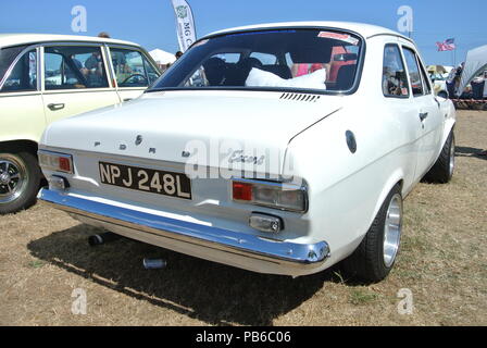 Ford Escort Mk1 parked up on display at the English Riviera classic car show, Paignton, Devon, England, UK Stock Photo