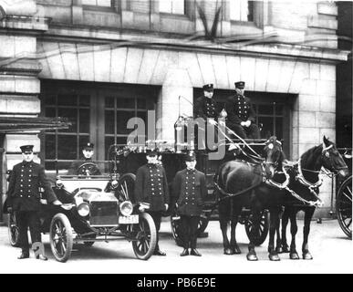 fire, fire brigade, fire engine, horse-drawn fire apparatus, 1896 Stock ...