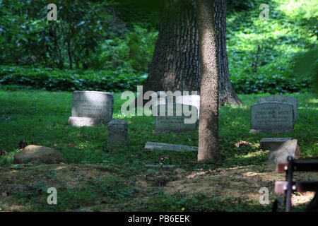 NEW YORK, NY - AUGUST 16: Friends Quaker Cemetery is a resting place of Montgomery Clift. Prospect Park, Brooklyn on August 16th, 2016 in New York, US Stock Photo