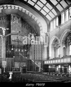 . English: Sanctuary of Second Presbyterian Church, Chicago, IL, c. 1902 . circa 1902 1289 Sanctuary 1902 Stock Photo