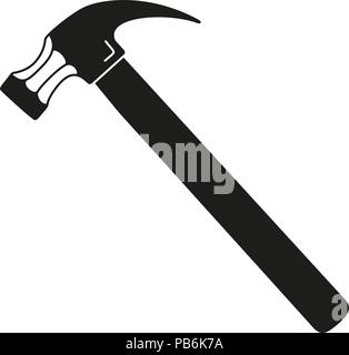 Black and white claw hammer silhouette Stock Vector