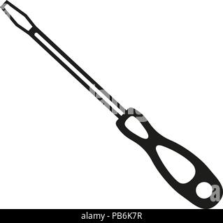 Black and white flathead screwdriver silhouette Stock Vector