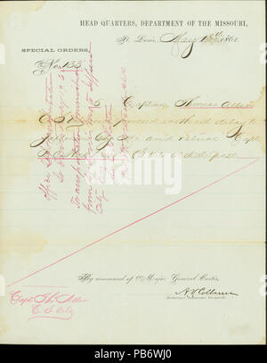 Special Orders, No. 133, signed A.V. Colburn, Assistant Adjutant Stock Photo - Alamy