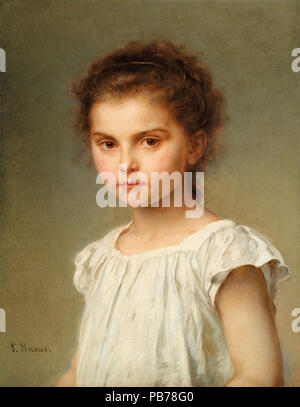 Knaus  Ludwig - Half-Length Portrait of a Girl Stock Photo