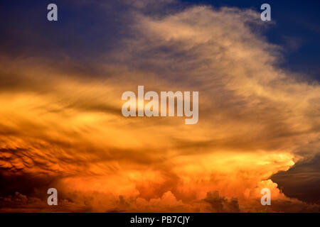 Unusual cloud formation during the sunset sky Stock Photo