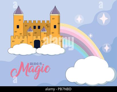Magic castle cartoon Stock Vector