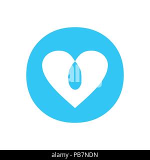 Blue Love Intersection Circle Vector Symbol Graphic Logo Design Template Stock Vector