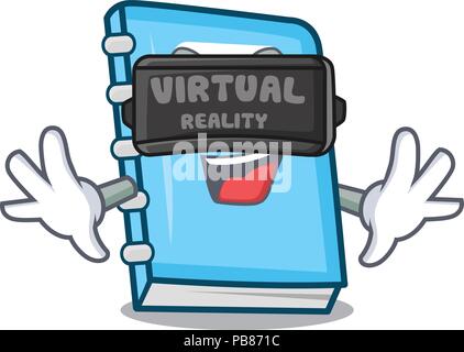 Virtual reality education mascot cartoon style Stock Vector