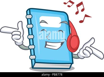 Listening music education mascot cartoon style Stock Vector