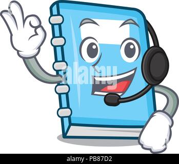 With headphone education mascot cartoon style Stock Vector