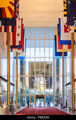 WASHINGTON, USA - SEP 24, 2015: Interior of the John F. Kennedy Center for the Performing Arts. The Center produces and presents theater, dance, balle Stock Photo