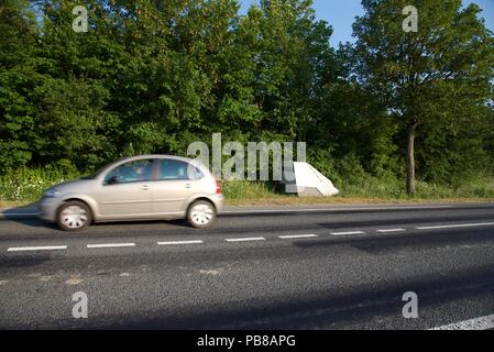 French radar speed camera: an example of the new breed of 'pop up' speed cameras used in France Stock Photo